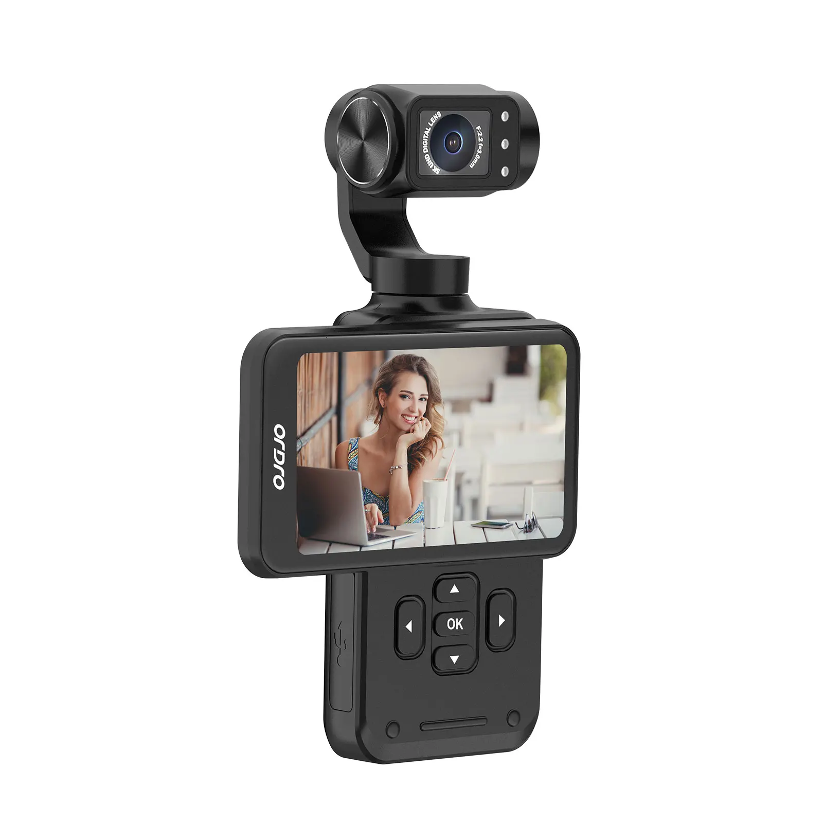 ORDRO M5 videocamera tascabile Action Vlogging videocamera digitale 5K 3-axis Face Tracking 3.5 \