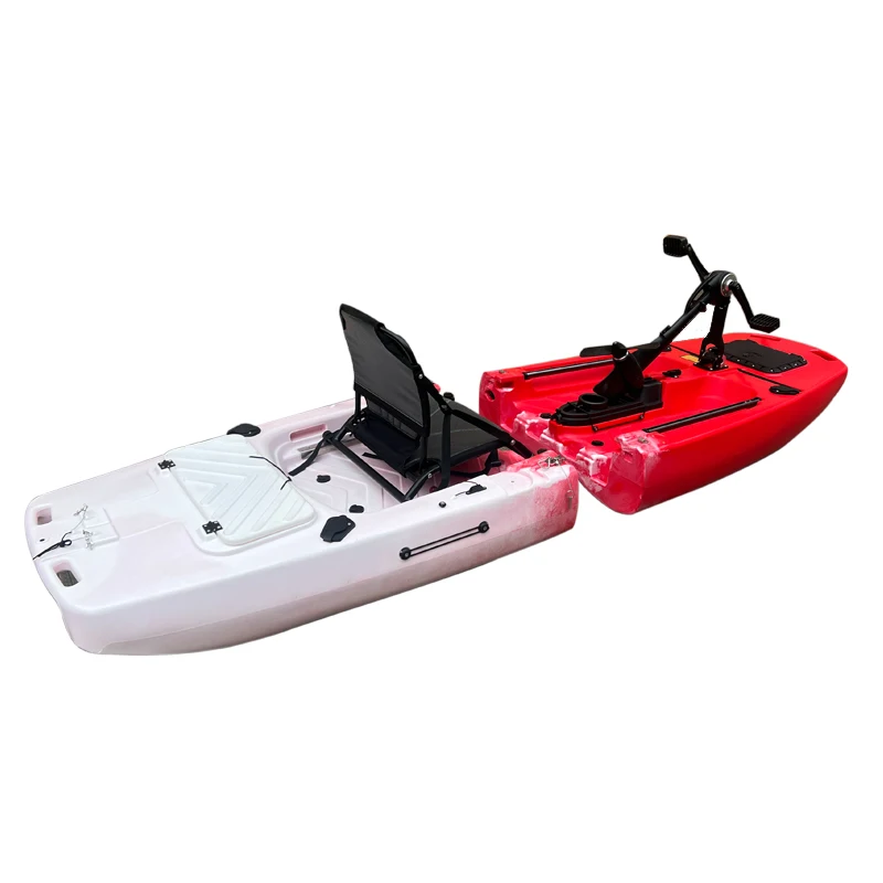 Kayaks de propulsor desmontables de empalme de pesca Modular para una sola persona de 9 pies de alta calidad Kayak de transmisión de Pedal portátil de 2 secciones