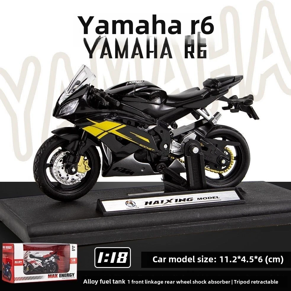 Decoración de locomotora de carreras de simulación de aleación Yamaha R6 para motocicleta, regalo del día de los niños