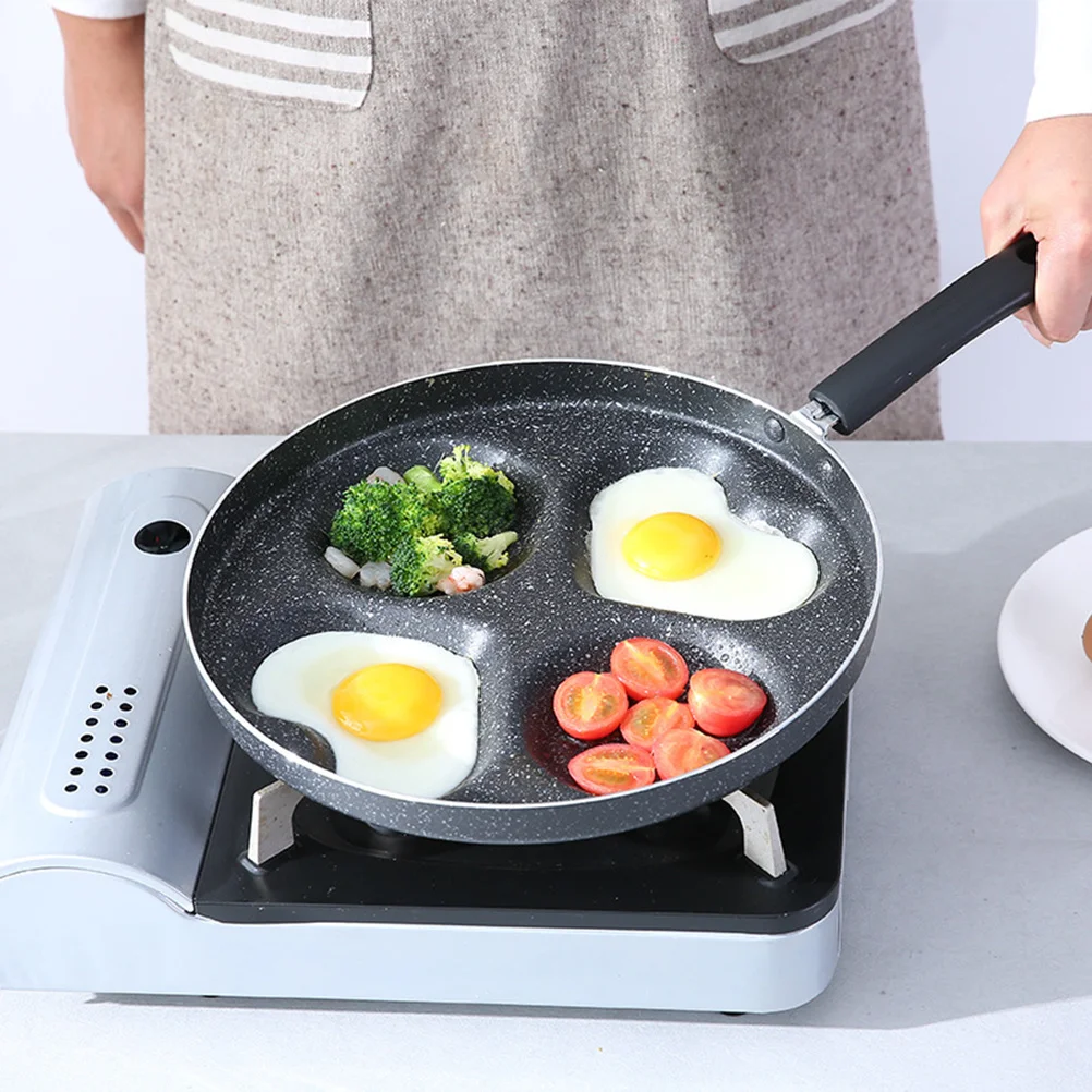 

Four-Hole Egg Frying Pan Thickened Nonstick Aluminum Egg Pancake Steak Pan 28cm Energy Saving Breakfast Maker Kitchen Tool