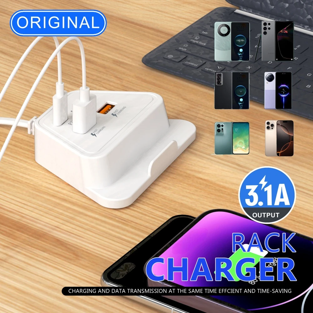 3.1A USB Type C Charger PD Fast Charging Phone Charger Power Socket For iPhone 15 Samsung Xiaomi EU US Plug Quick Wall Charger