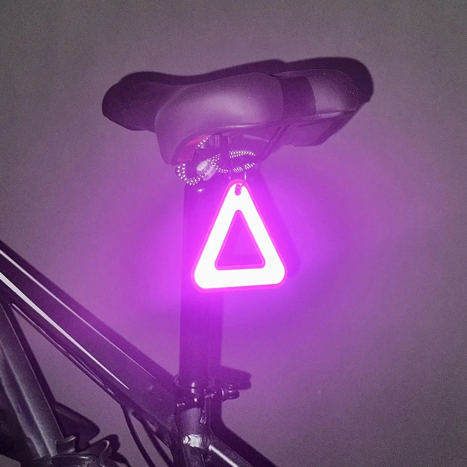 1PC Reflective Signs Triangle Signs Safety Warning For Bicycle Hanging Tag W Elastic Cord Bike Night Visible Riding Safety
