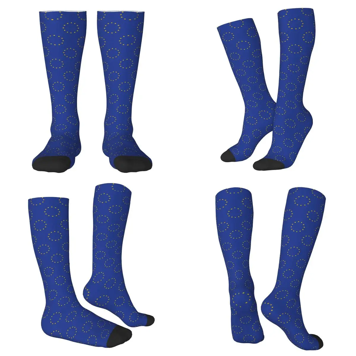 

All Seasons European Union EU Flag Socks Harajuku Crew Socks Funny Stockings for Men Women