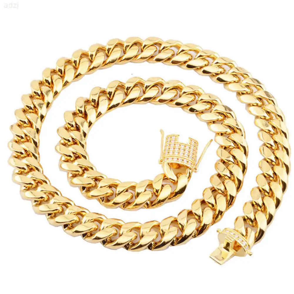 Wholesale Round Cuban Jewelry 10k 14k 18k Solid Gold Chain Necklace