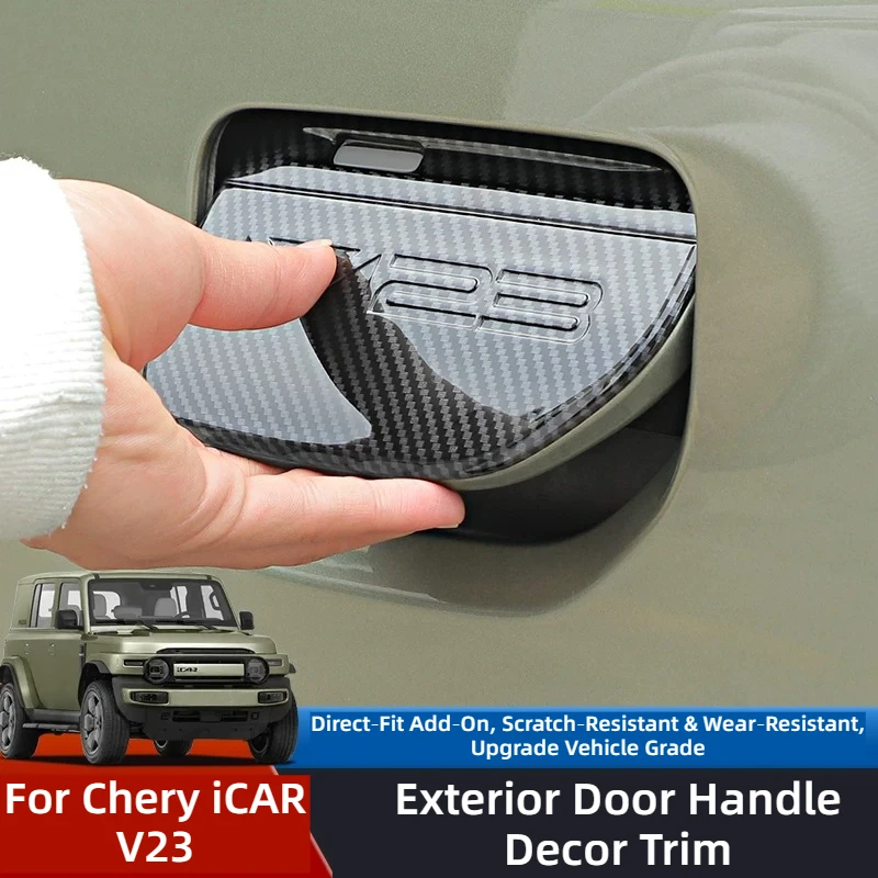 For Door Handle Shell Cover Protective Trim Modification Accessories Fit For 2025 Chery iCAR V23, Door Pull Handle Decor Sticker