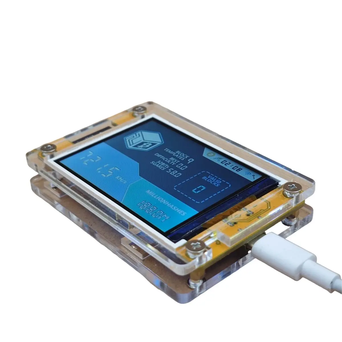 

Super Hot Sale Brand 4x 735KH/S NerdMiner 4 Slots Acrylic Stand Miner NO Touch