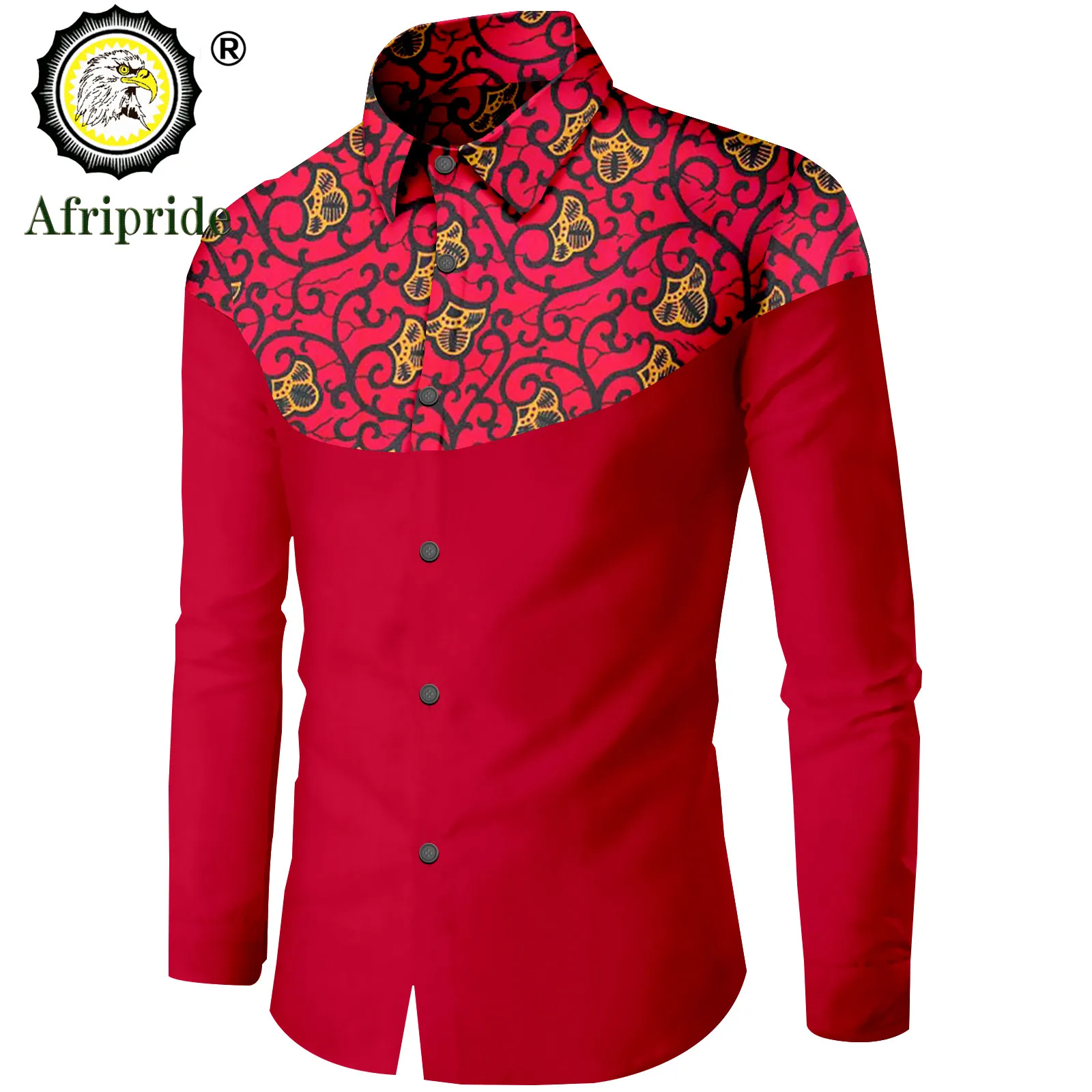 Dashiki-camisa Africana estampada para hombre, camisa de manga larga estilo Ankara, con cuello de diseño de un solo pecho, A2212005