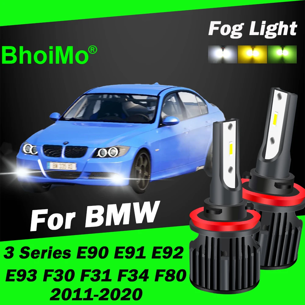 

BhoiMo For BMW 3 Series E90 E91 E92 E93 F30 F31 F34 F80 Led Front Fog Light Bulb 2011 - 2020 2017 2018 2019 2016 Car Lamps Auto