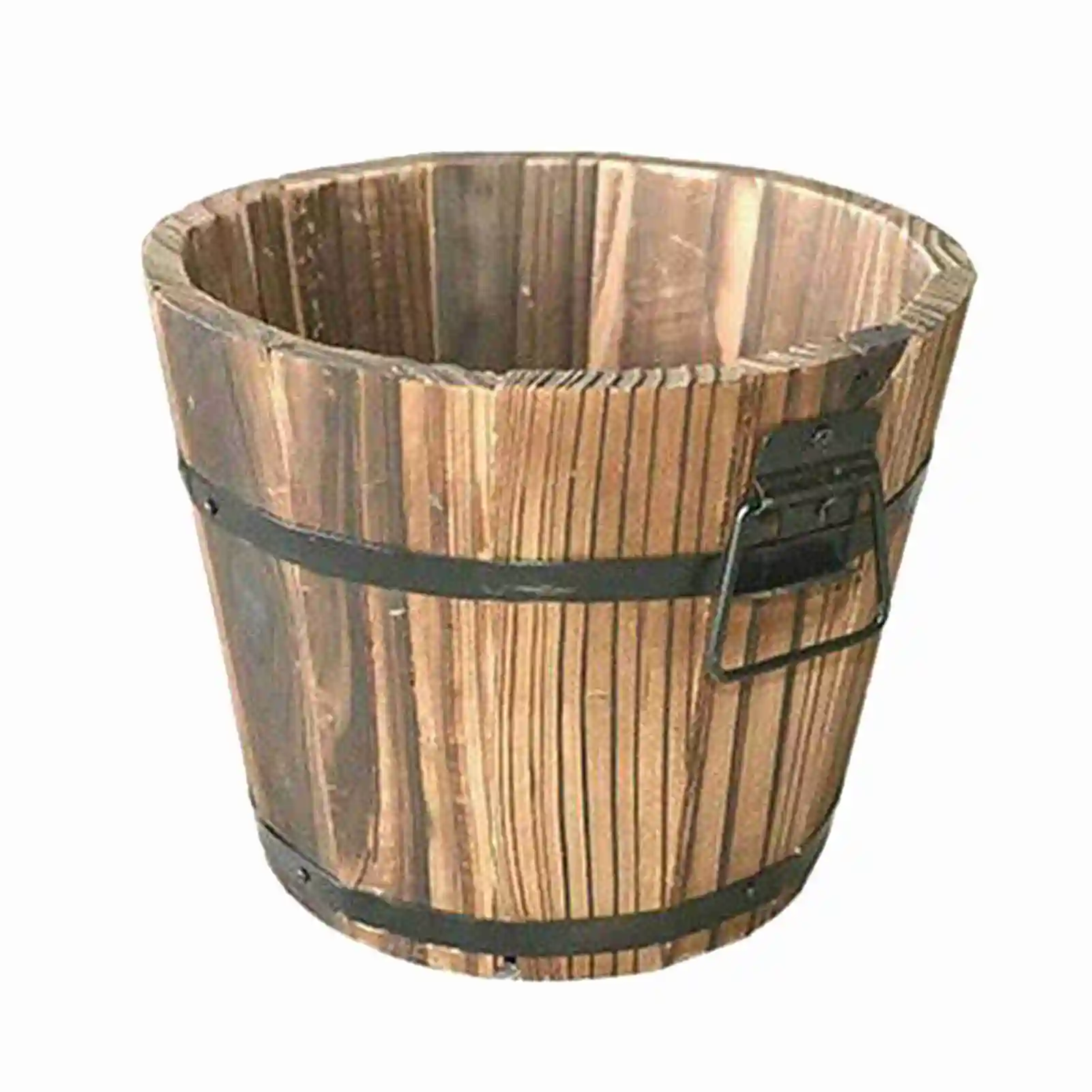 Flower Pot Little Wooden Barrel Portable Garden Container  Wood Flower Pot Vintage Wooden Barrel Portable Garden Container