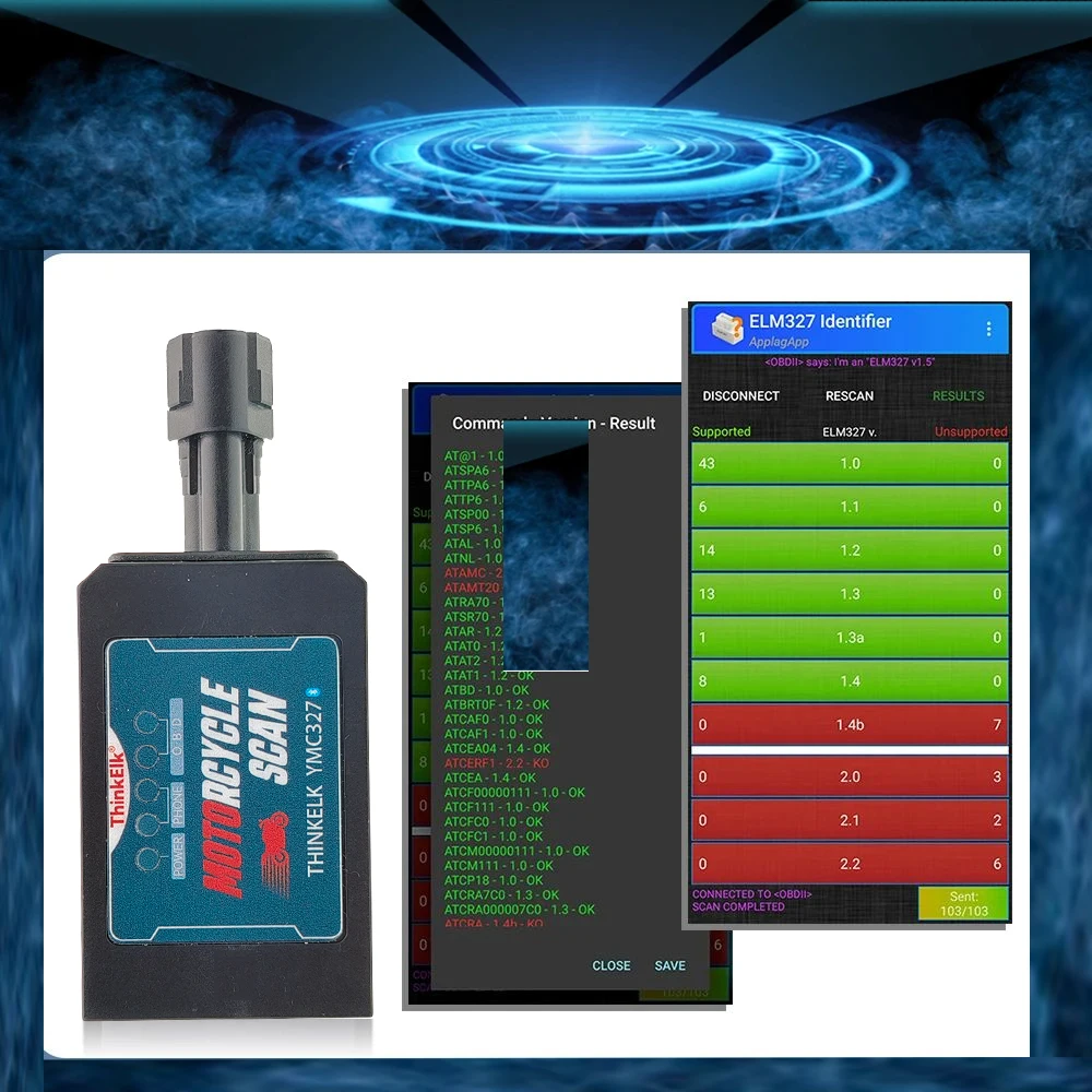 PK ELM327 V1.5 ヤマハ ThinkElk YMC327 と 25K80 チップオートバイ Bluetooth OBD2 スキャナ Motobike 故障 OBDII 診断ツール