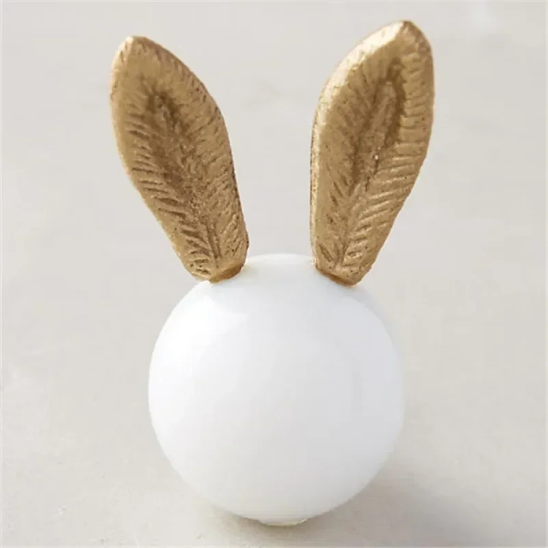 

-Точечный агент по закупкам США, золотой кролик, серебряная лисьи ушка, украшение для двери шкафа, ящика, ручка