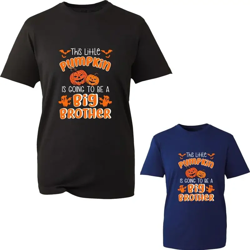 This Little Pumpkin Is Going Big Brother T Shirt Halloween Baby Announcement Top