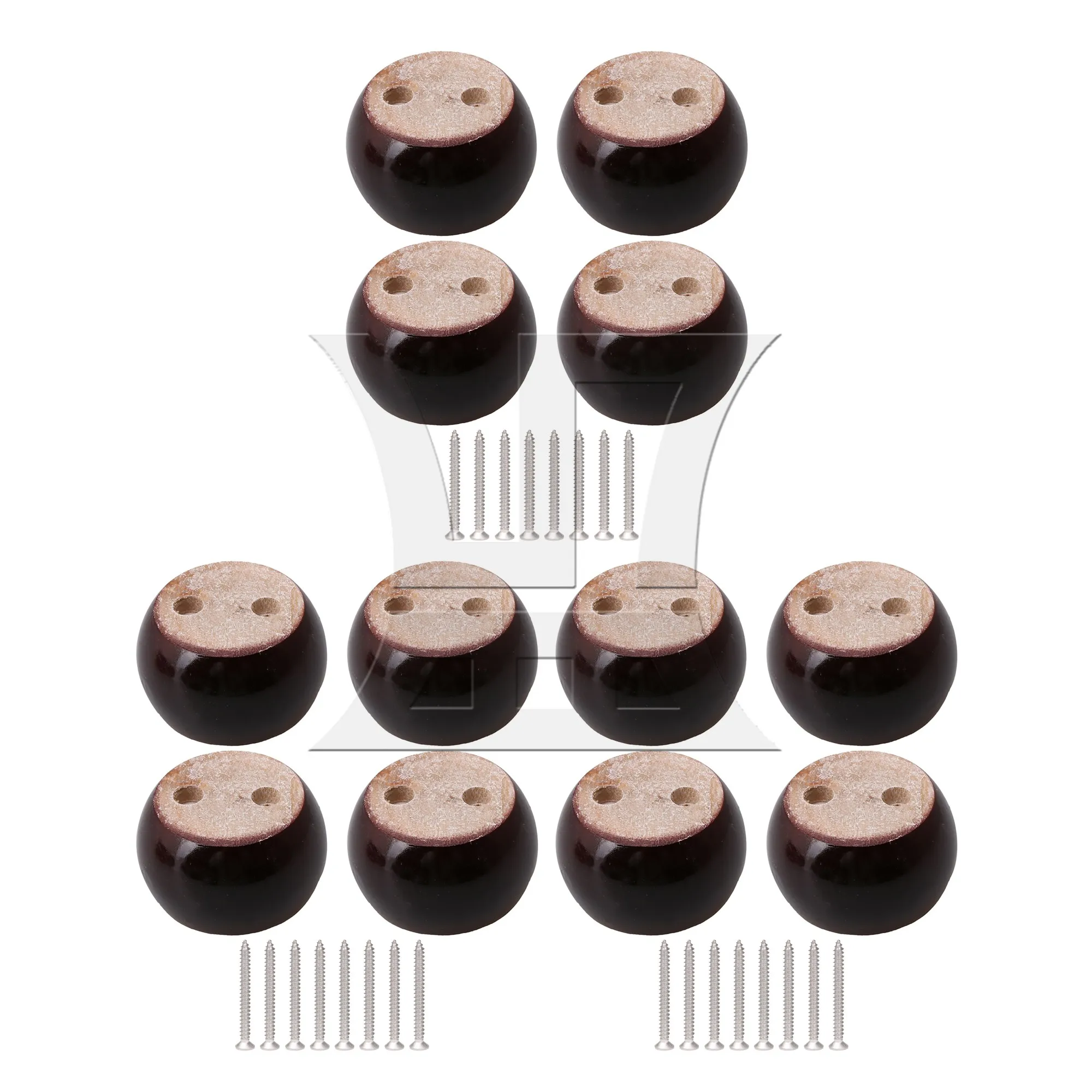 BQLZR 12 x Furniture Wooden Round Legs Bun Feet for Cabinet Couch Chair 3.14