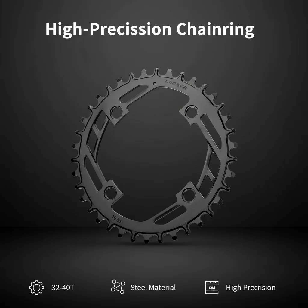 

Prowheel104BCD Steel Positive & Negative Teeth Mountain Bike Chainring 32T34T36T38T40T Single Speed Disc Compatible with12-Speed