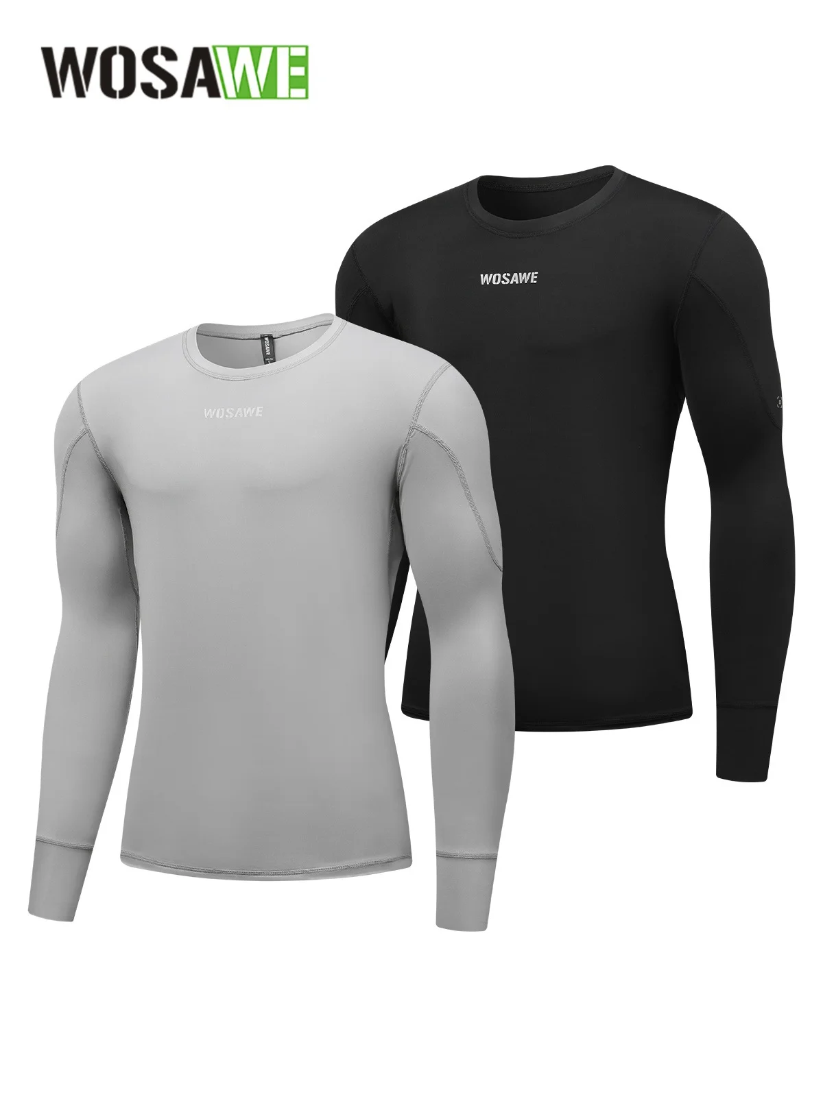 WOSAWE Termoaktywna Bielizna Motocyklowa Męska z Długim Rękawem Zimowa Szybkoschnąca Elastyczna Bielizna Termiczna Męska Ciepła Warstwa Bazowa