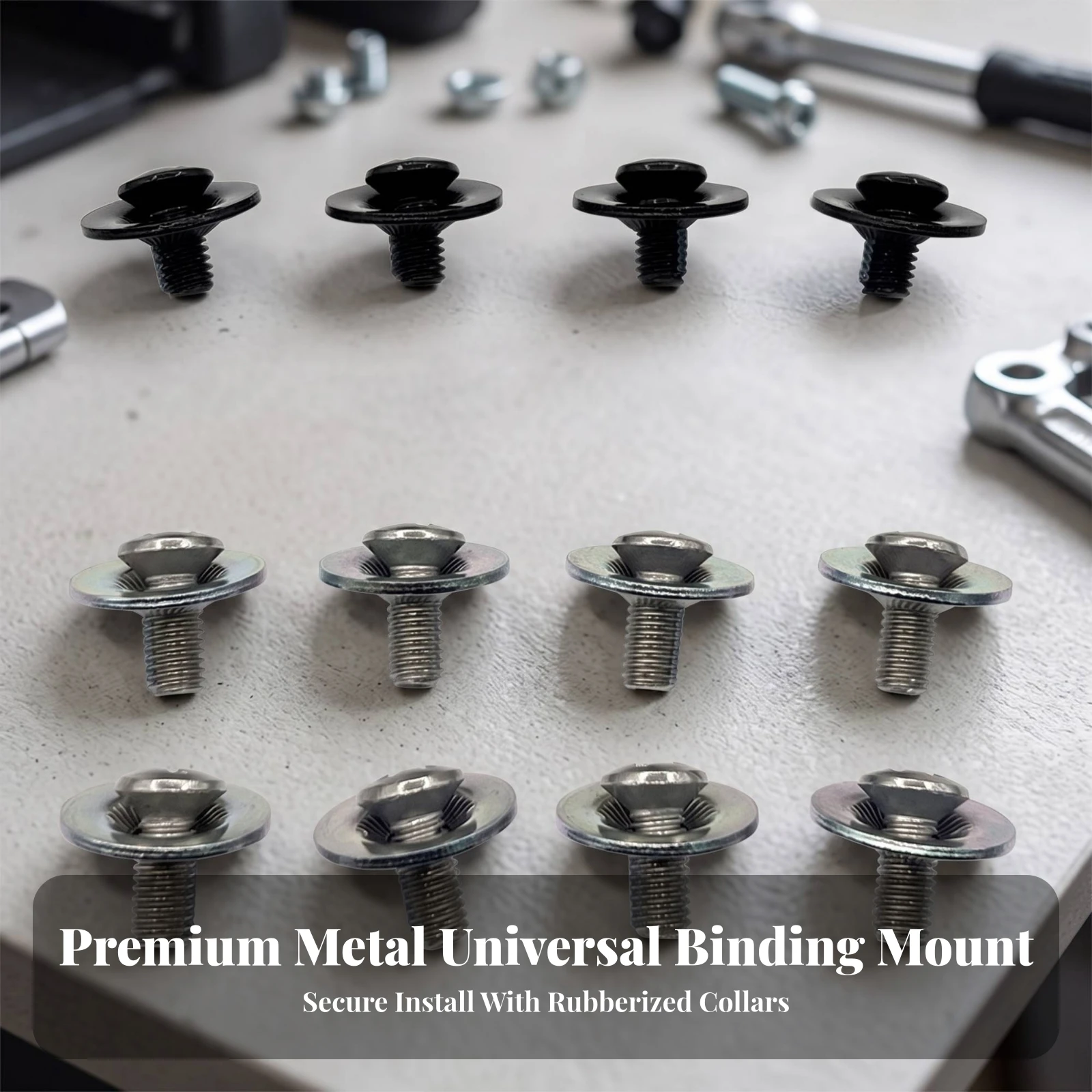 12 Pieces Snowboard Binding Hardware Kit Hex Socket Snowboard Binding Screws with Washers Screws with Washers Easy to Install