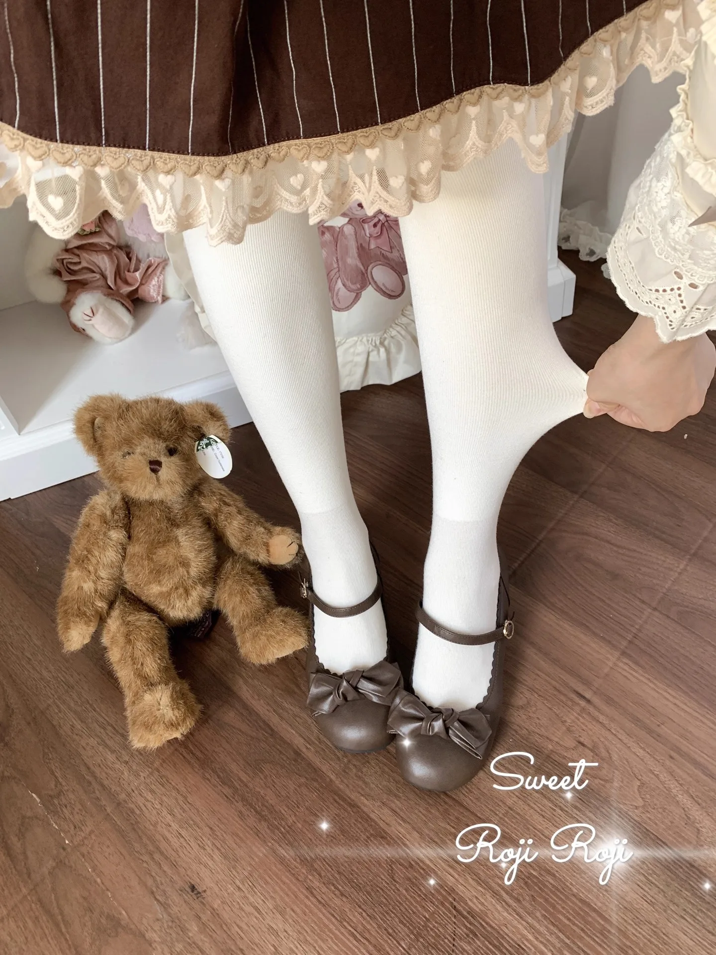 Japanese New Lolita Socks Women's Autumn and Winter Thickened Cotton-padded Tights JK Sweet Slimming Warming Pantyhose