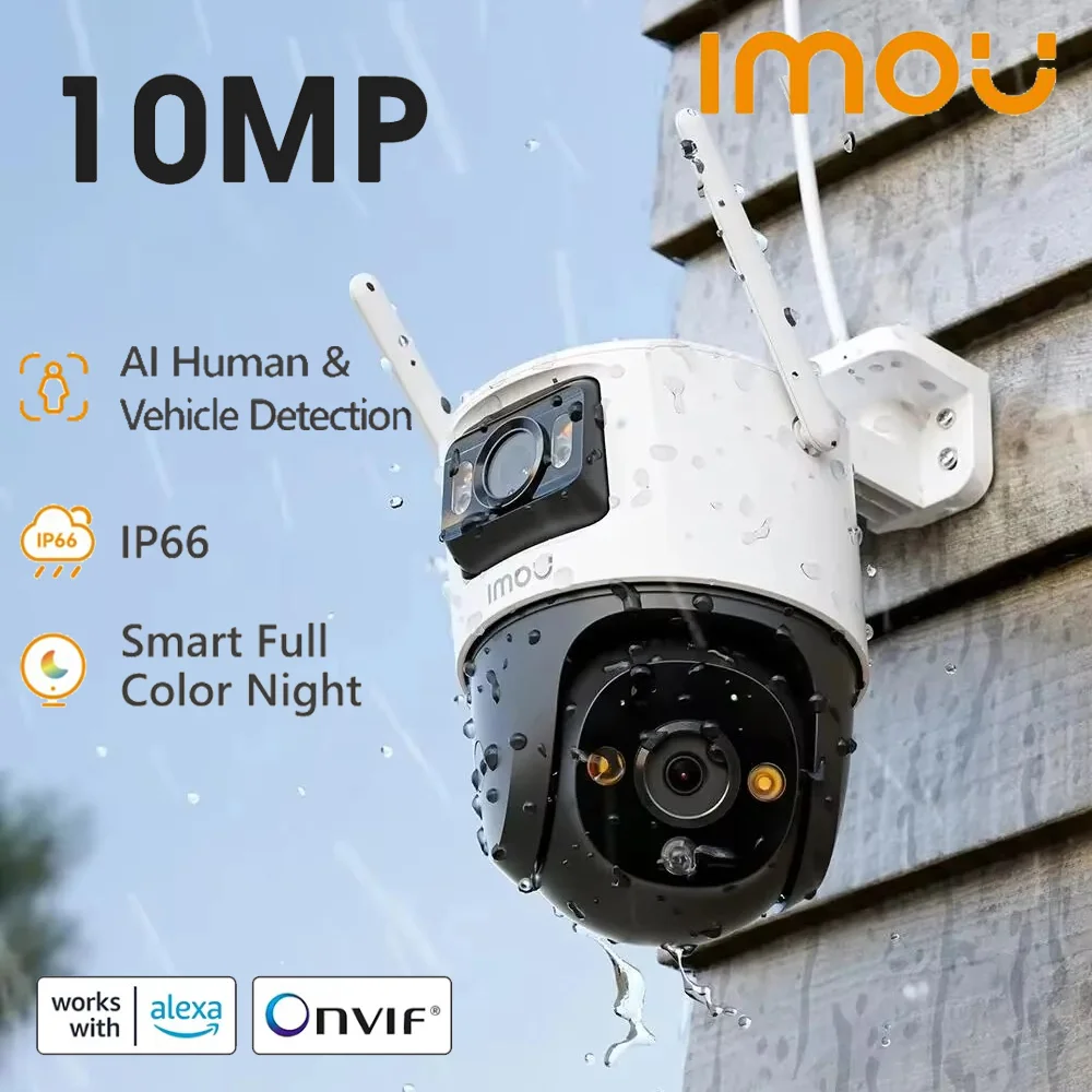IMOU Crusier Dual Lens 10 MP Outdoor Camera PT Camera Home Security IP Camera AI Human & Vehicle Detection Surveillance Camera