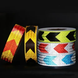 5cmx300cm Arrow Reflective Tape Safety Caution Warning  Adhesive  Sticker For Truck Motorcycle Bicycle Car Styling