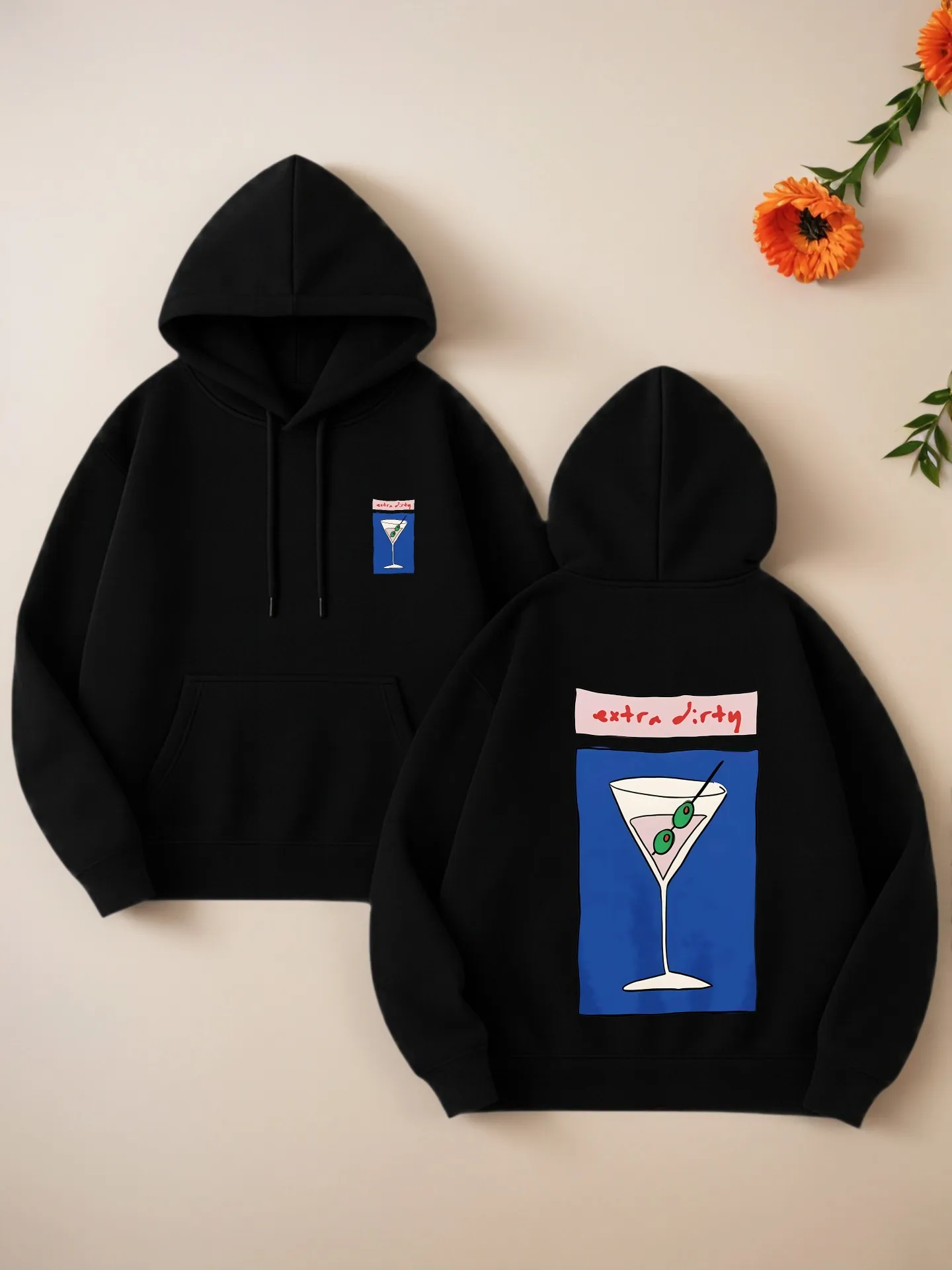 

Толстовка Martini с графическим принтом Essential, эстетический стиль уличной одежды, мягкая ткань, повседневная повседневная одежда для молодых мужчин