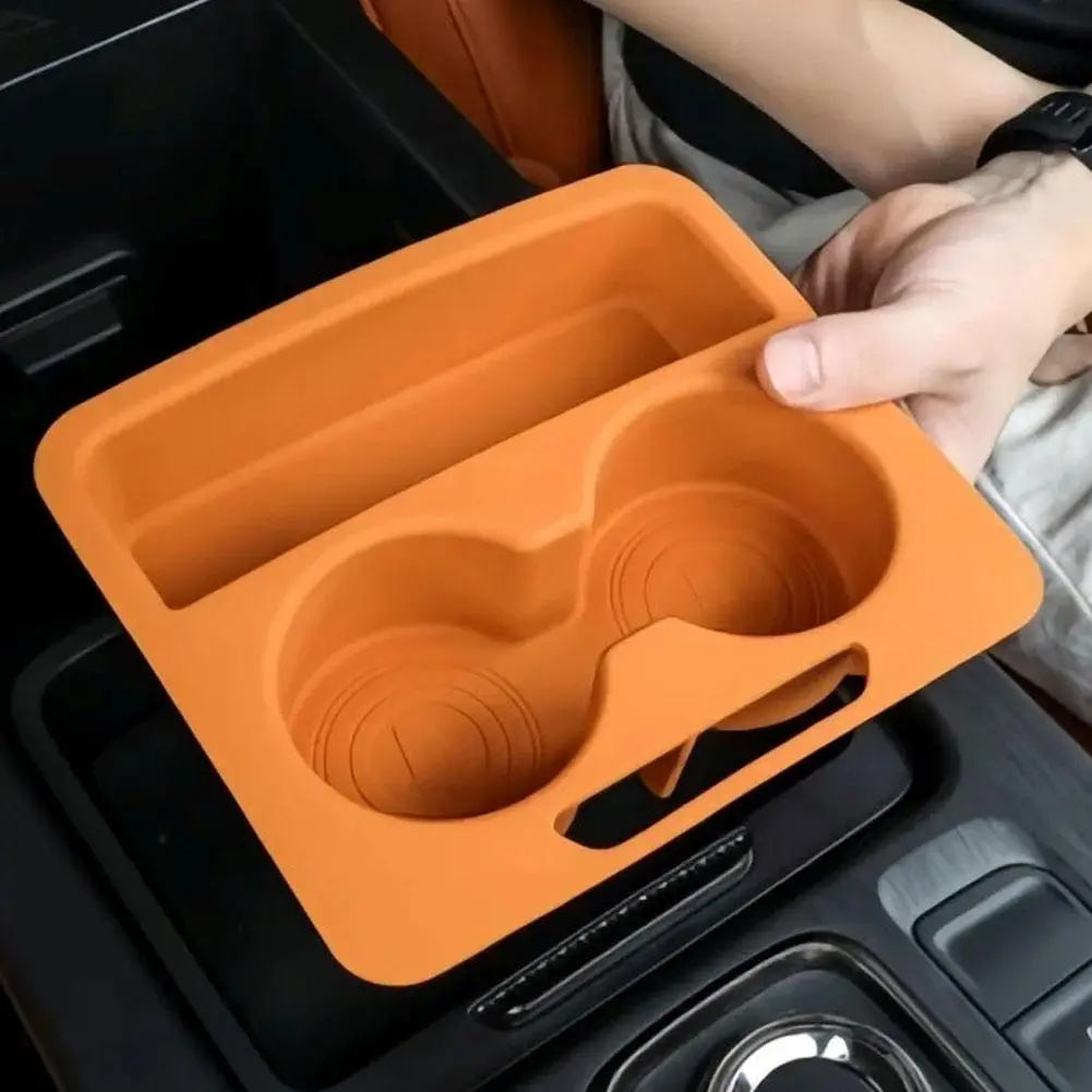 Central Control Lower Storage Box With Cup Holder For Haval H9 2024-2025 Modified Car Armrest Box Push-pull Box Silicone Pad