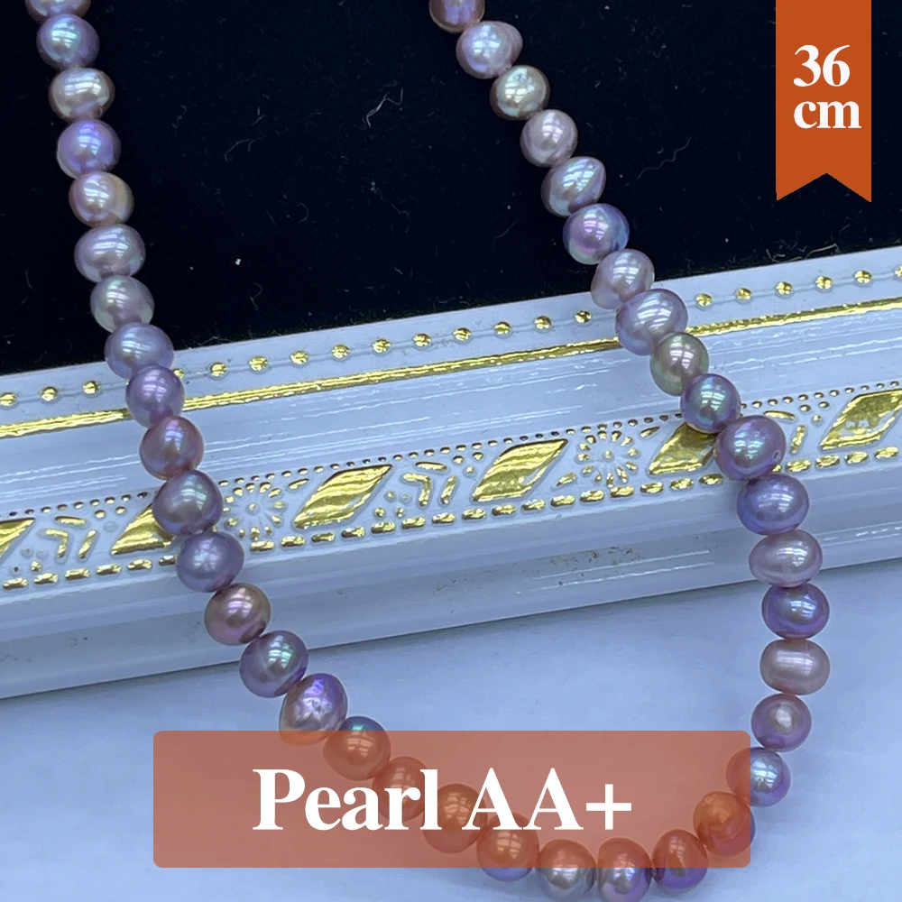 Cuentas de perlas naturales de agua dulce AA de 5-6mm, perlas redondas, espaciador suelto con cuentas para hacer joyería DIY, collar, pulsera, 36cm