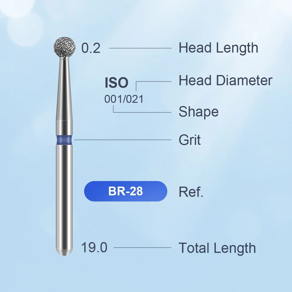 JINGT 10PCS Dental Diamond Burs Drill 1.6mm Shank for High Speed Handpiece Burs Emery High Hardness Dentistry Nail Polishing