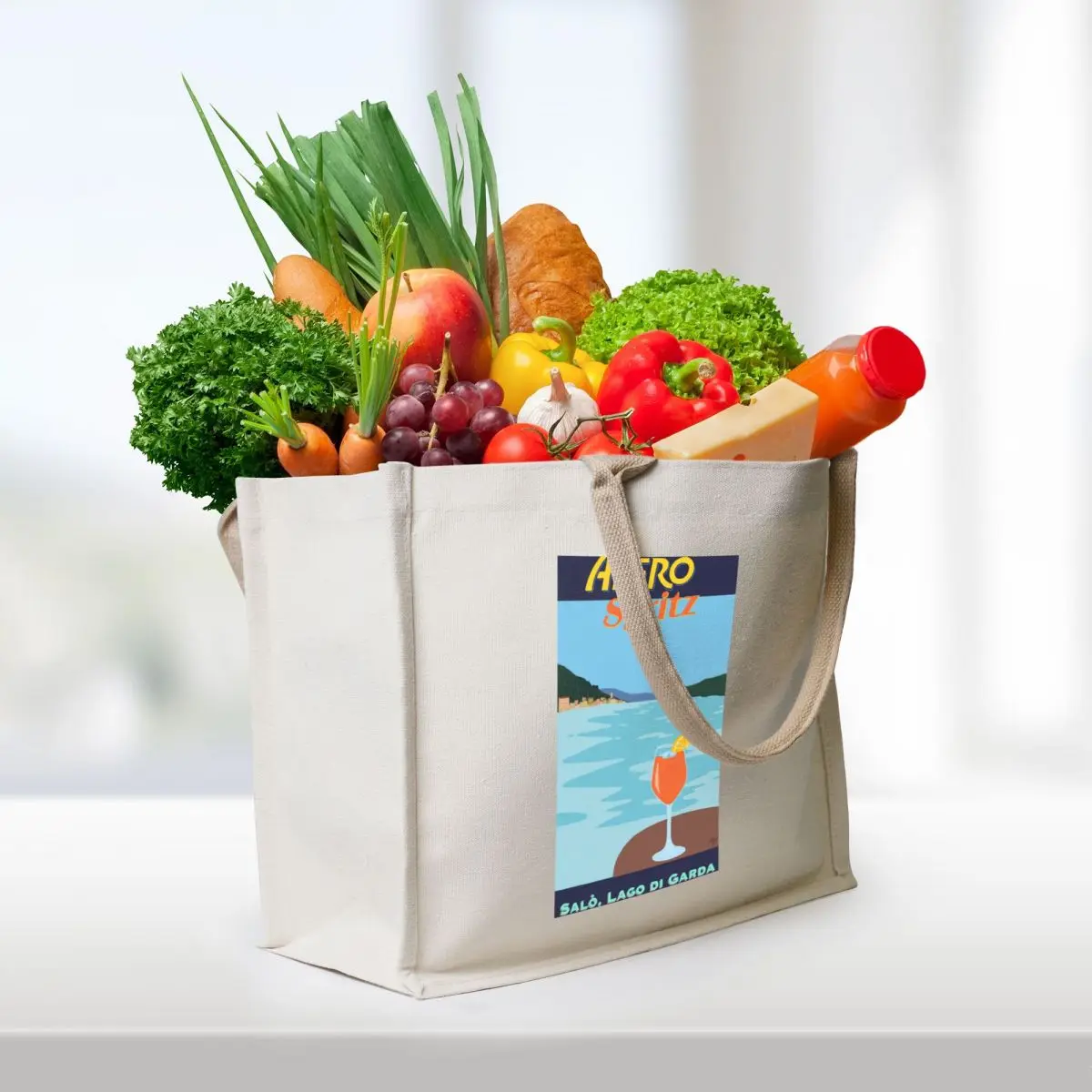 apéro spritz Lago di Garda design Tote Bag university shopper bag Canvas stote bag Women's shopping