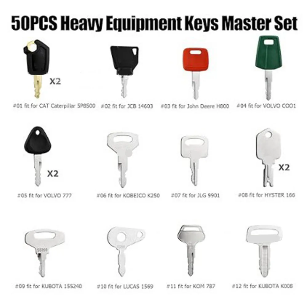 50 Heavy Equipment Keys Master Set Construction Machine Ignition Key For Many Brand For Tractors Agricultural Heavy Plant image 6