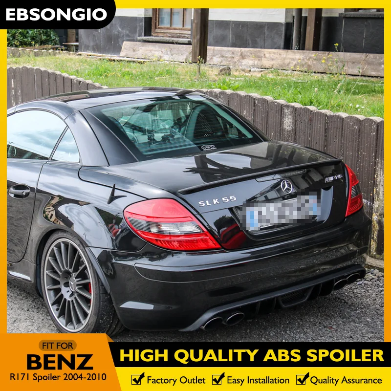 Per Benz R171 SLK classe convertibile 2 porte da 2004 a 2010 auto in plastica ABS Spoiler sul tetto posteriore ala tronco Lip Boot Cover Car Styling