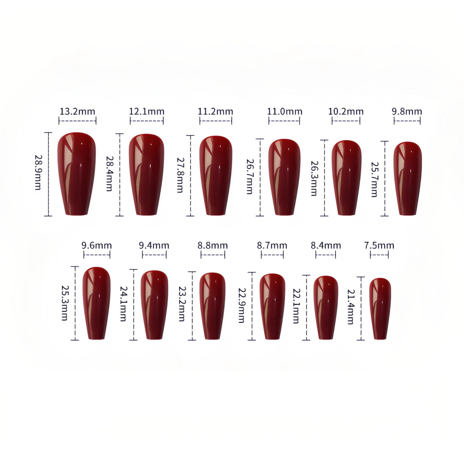 เล็บปลอมลายเกล็ดหิมะขนาดกลางยาว 24 ชิ้น/ชุด พร้อมกาว ผงกลิตเตอร์ สำหรับฤดูหนาว คริสต์มาส แต่งเล็บปลอมสำหรับทำเล็บ