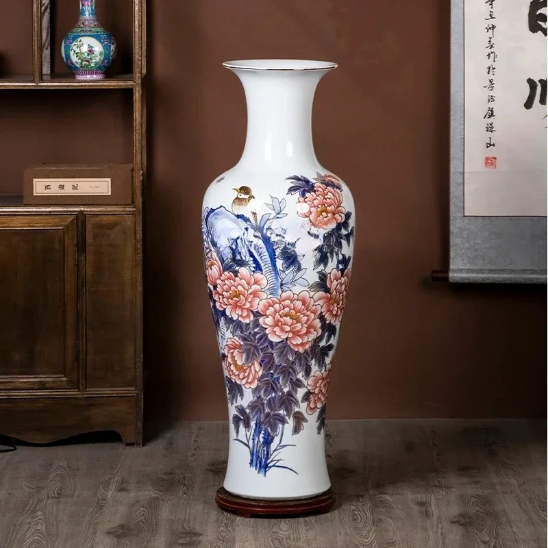 Jingdezhen high-end light luxury hand-painted gold-painted ceramics, hotel villa decoration Chinese-style ornaments