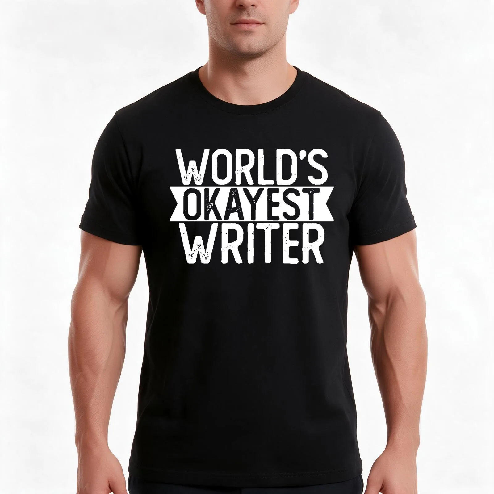 Worlds Okayest Writer T shirt Funny Writer Gift Men T Shirt funny t shirts man