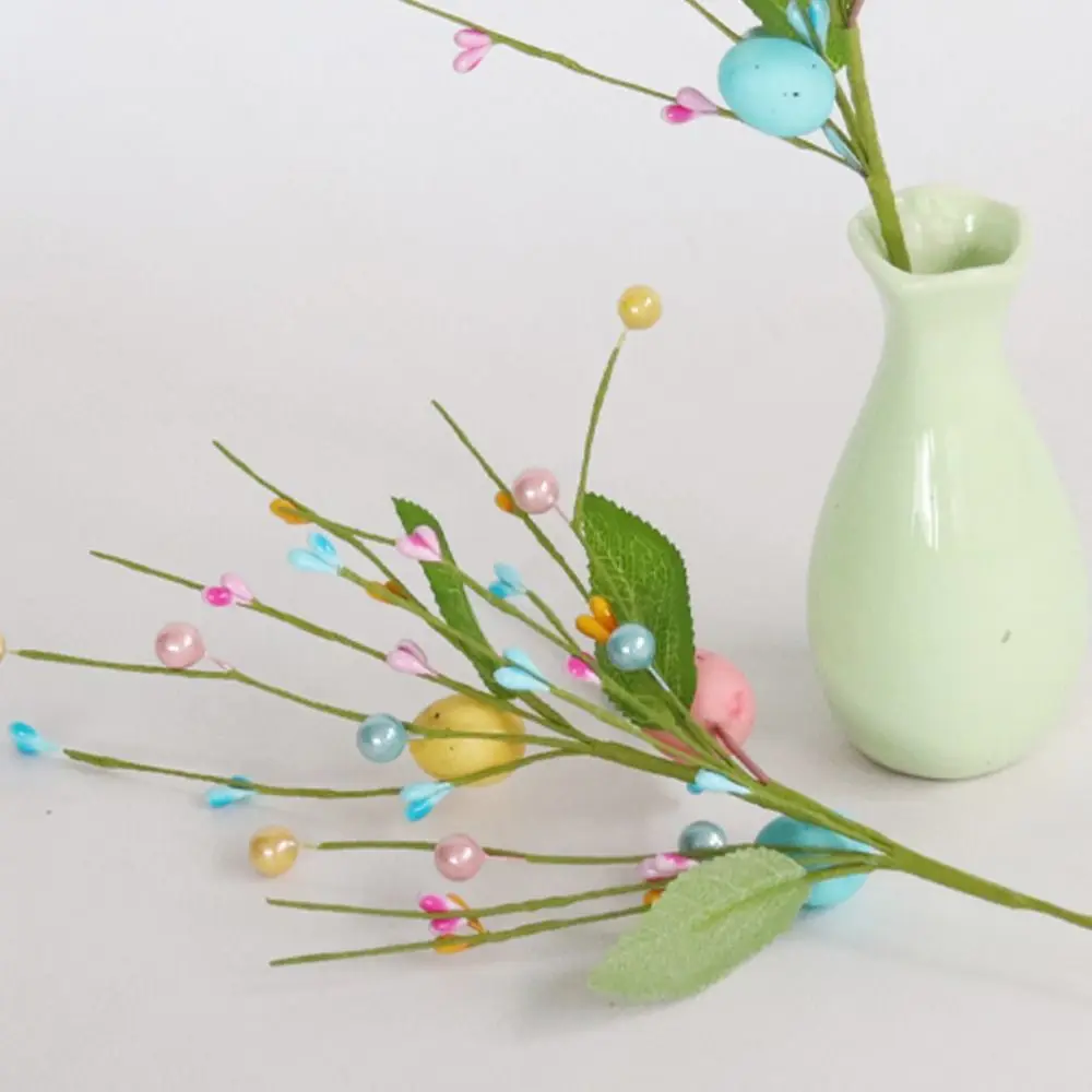 Colorful Easter Egg Tree Branch Festival Handmade Fake Plant with Foam Eggs DIY Bouquets Artificial Easter Egg