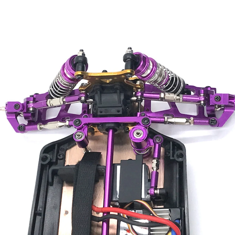 B24C-Protección del borde inferior Conjunto de protección lateral inferior para Wltoys 124019 124018 1/12 y eje de transmisión Central de Metal púrpura