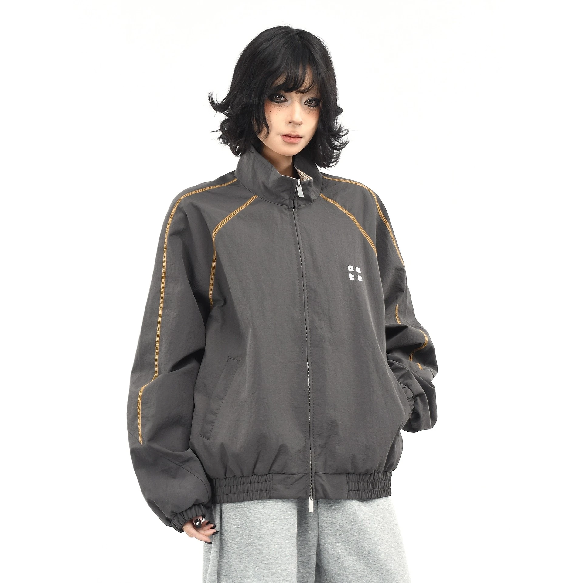 

OV Original American Retro Stitching Design Casual Sports Jaet Men's Loose Couple Jaet Women's Trendy Autumn Streetwear