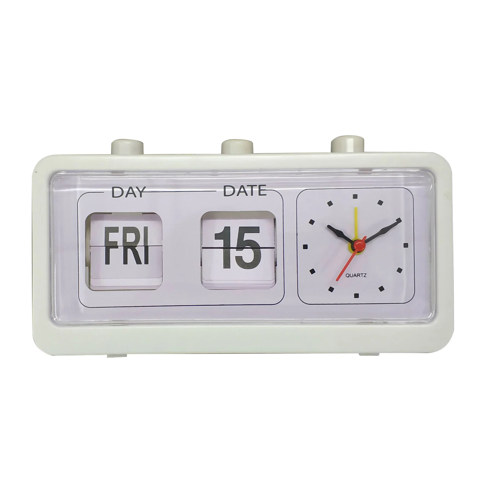 Retro Calendar Flip Clock Bedside Square Clock with 3 Press Button Household Household with 3 Press Button Clock