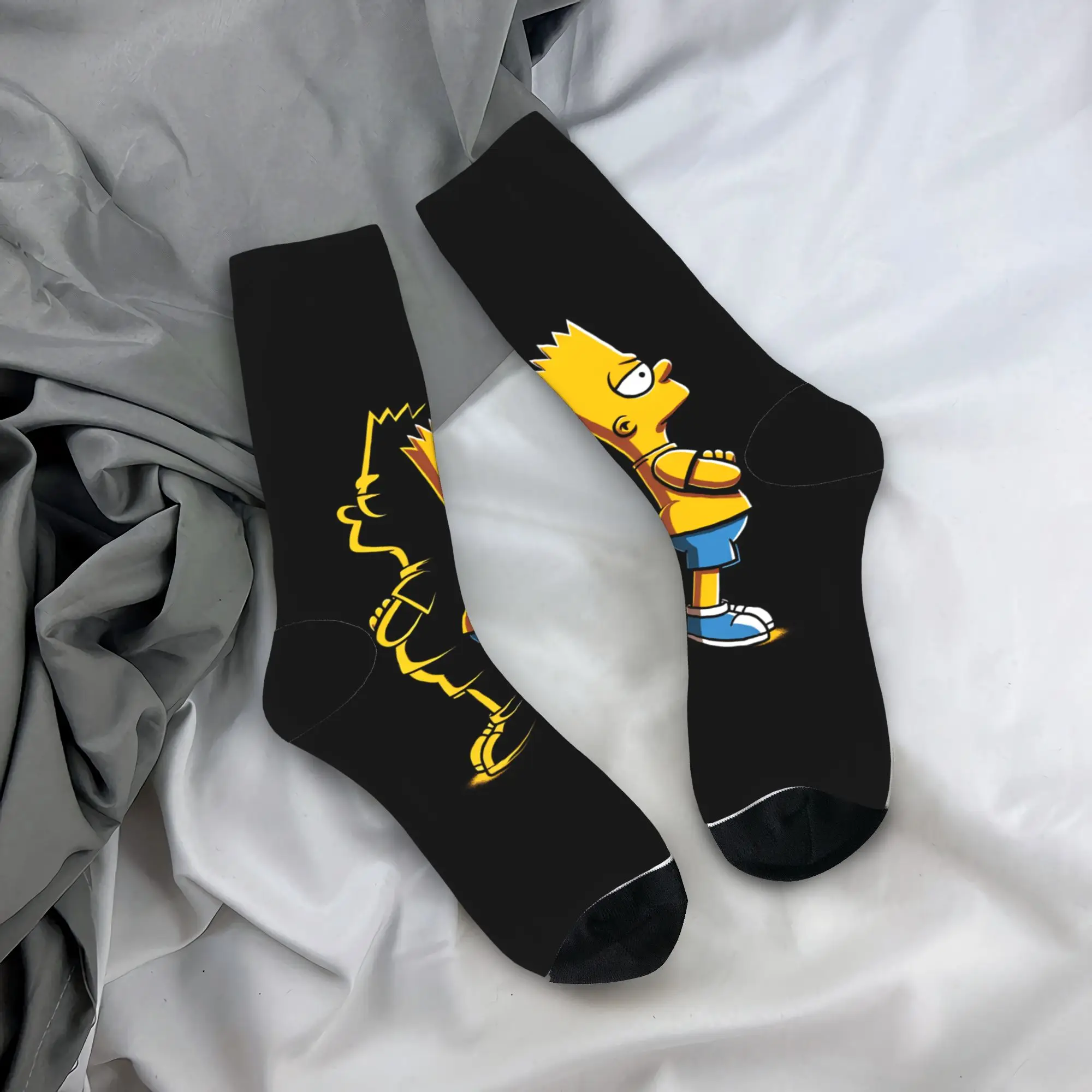Bart S-Simpsons Character Stockings  Design Leisure Socks Autumn Non-Slip Socks Men Climbing Warm Soft Socks