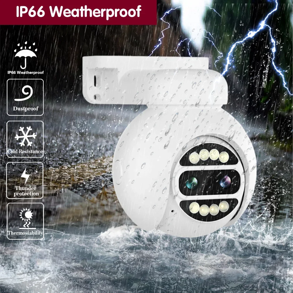 H.265 4K XMEYE 8MP POE PTZ IP كاميرا الأمن في الهواء الطلق مقاوم للماء 8X التكبير عدسة مزدوجة كشف الإنسان CCTV كاميرا مراقبة