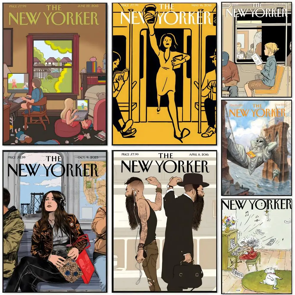 The New Yorker Poster HD Waterproof Self-Adhesive Wall Art – Multi-Scene Use, Top Gift Pick