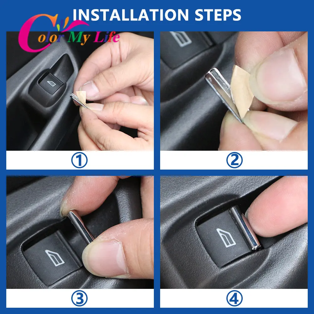 7Pcs/Set Car Window Lifter Buttons Trim Decoration Sticker Accessory for Ford Focus 2 MK2 3 MK3 2005 - 2018 Accessories