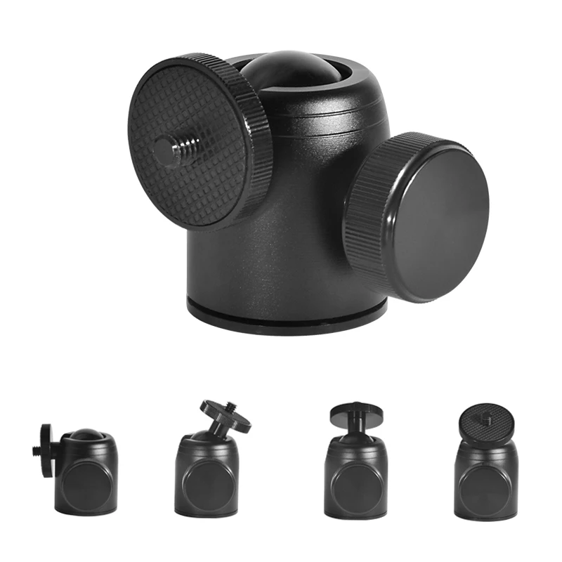 Mini Ball Head Mount Aluminum 360 Degree Swivel BallHead 1/4