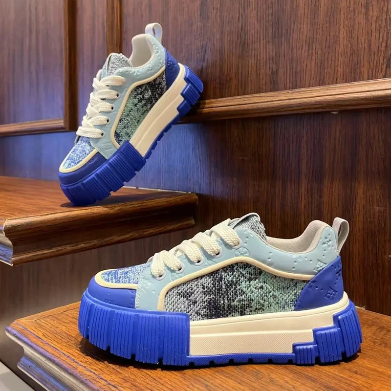 

Новые массивные кроссовки, мужские оригинальные туфли для доски, модная повседневная кожаная дышащая спортивная обувь на плоской платформе с увеличенной высотой