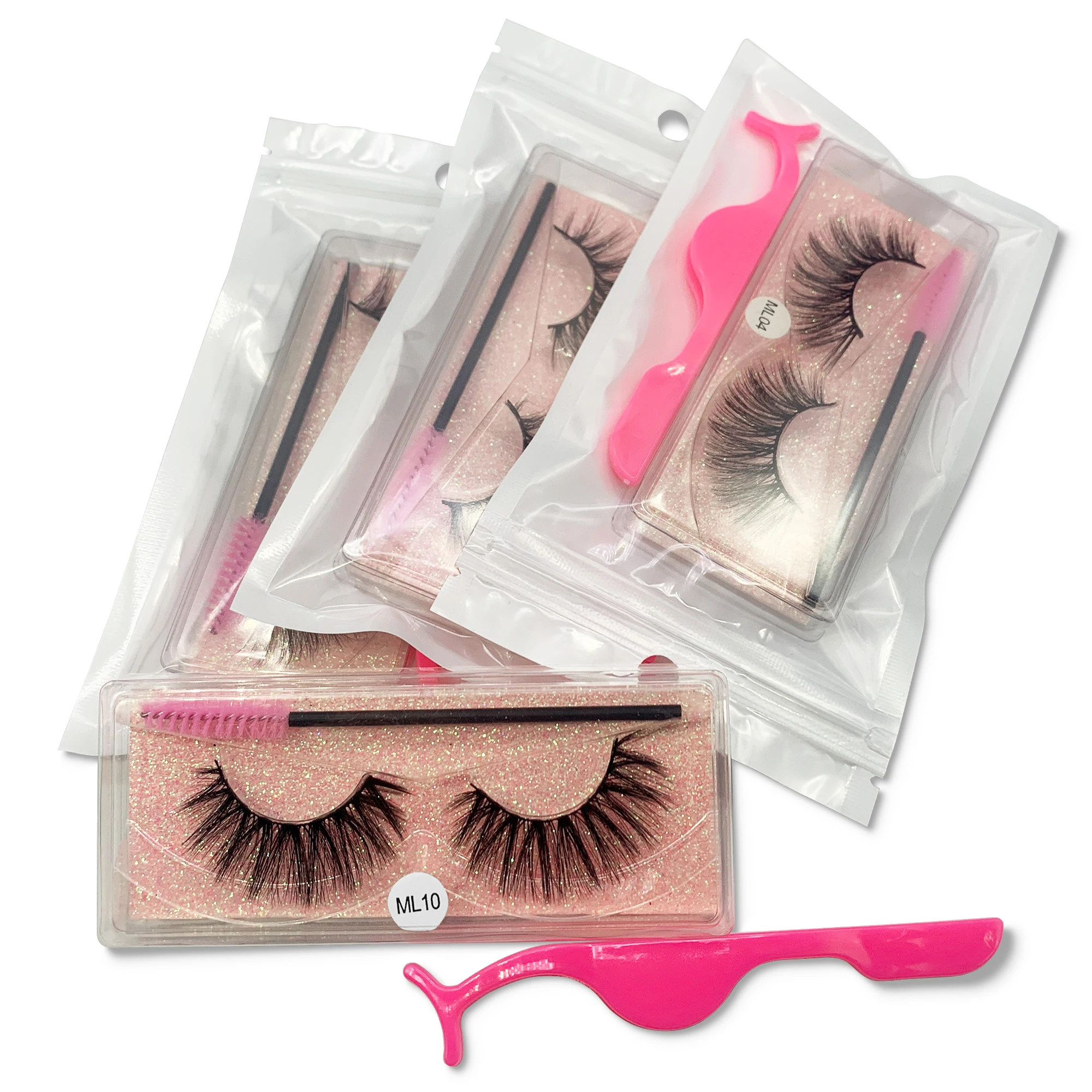 Eyelashes Wholesale Fluffy Mink Lashes 20/100pcs False Lashes In Bulk Mink Eye Lashes Set Eyelash Bulk