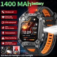 Nuevo Reloj Inteligente LIGE con Batería Grande de 1400 mAh, Linterna LED para Exteriores, Resistente al Agua 10 ATM, Llamadas Bluetooth, Pantalla AMOLED HD, Reloj Deportivo Inteligente
