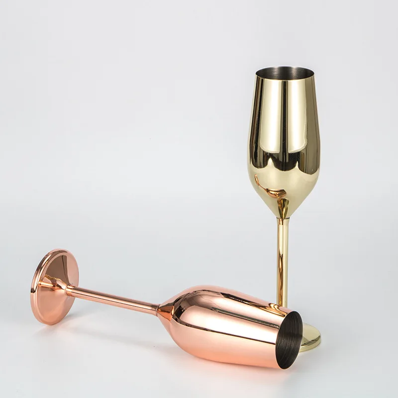 Stainless Steel Champagne Cup Wine Glass Cocktail Glass Creative Metal Wine Glass Bar Restaurant Goblet Home Bar Party Supplies