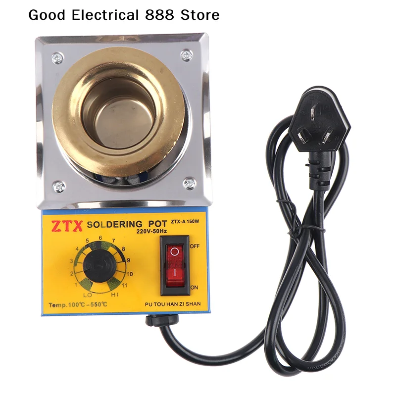 【G】150W Solder Pot Tin Melting Furnace Thermoregulation Soldering Desoldering Bath 100-550 Centigrade+ Universal Adapter