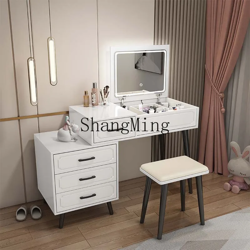 

ZYY household bedroom modern simple small apartment storage cabinet desk integrated hidden mirror