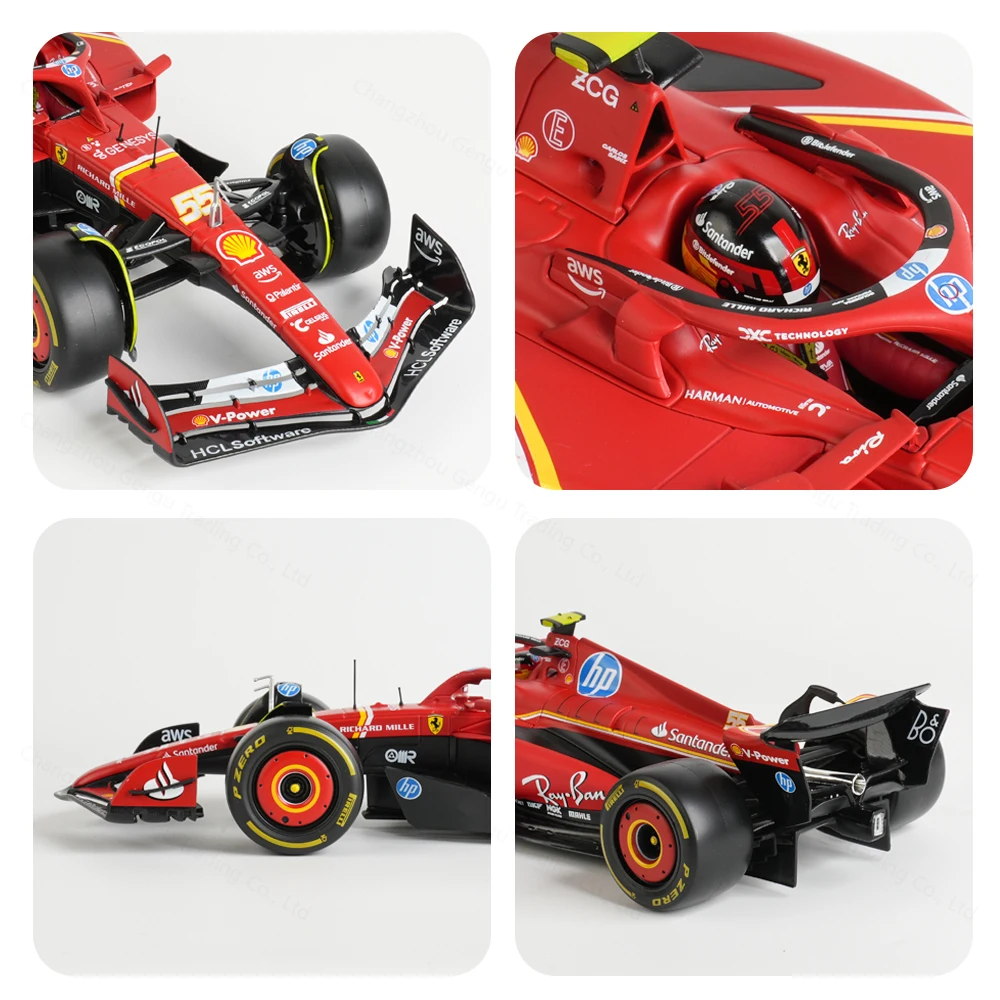 Bburago 1:18 Ferrari SF24 2024 # 16 # 55 F1 Racing Formula Car Statische gegoten modelauto van legering