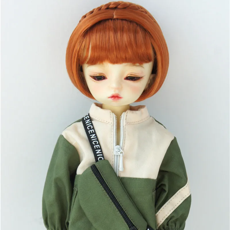 【JUSUNS】JD620 5-6 นิ้ว 6-7 นิ้ว 7-8 นิ้วสั้น Bobo ตัด Braiding Band สังเคราะห์ Mohair BJD วิกผม 1/8 OB11 YOSD MSD อุปกรณ์เสริม